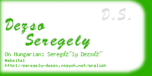 dezso seregely business card